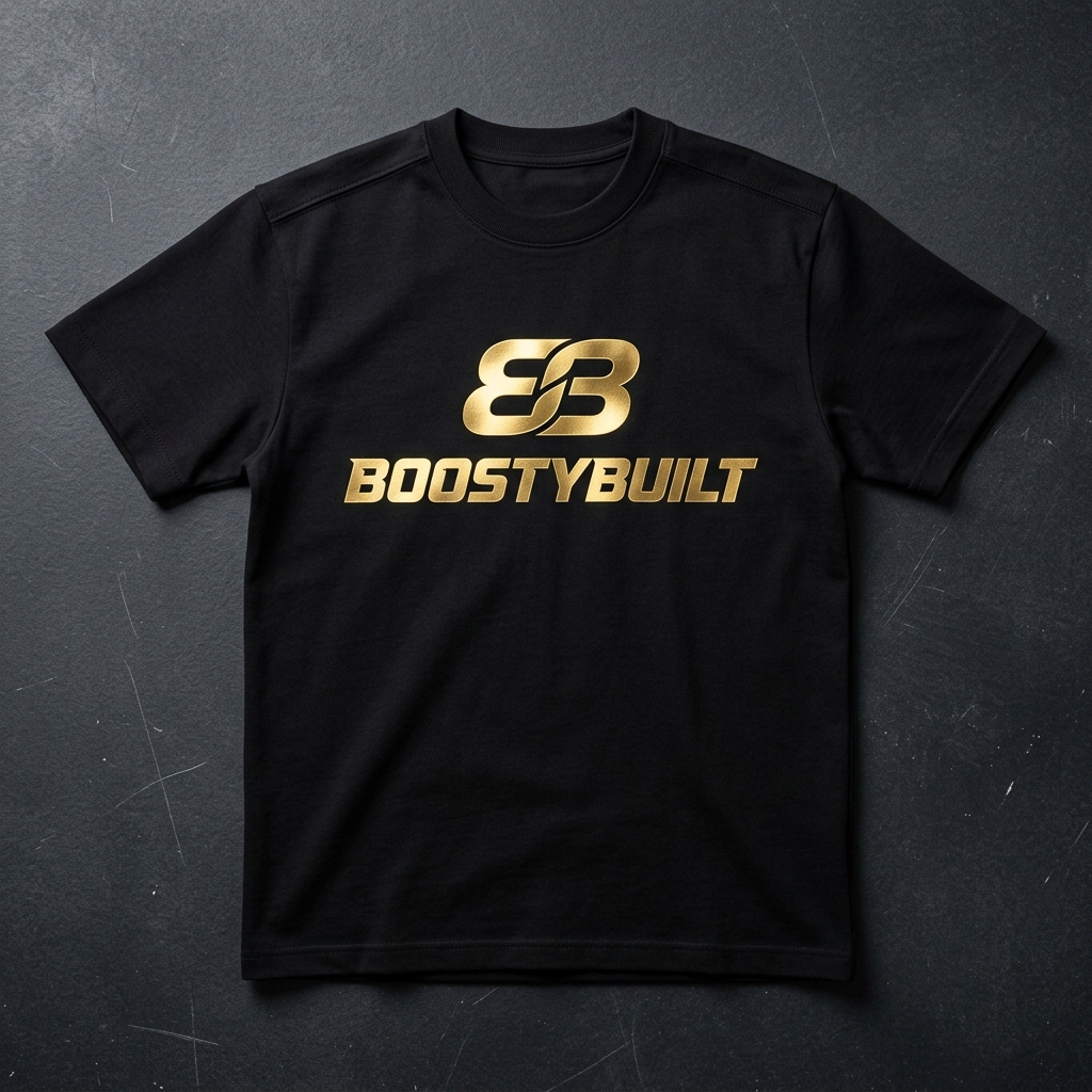 BoostyBuilt Classic Logo Tee – Black