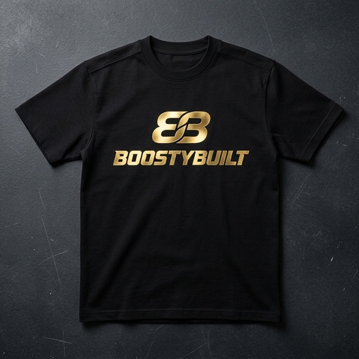 BoostyBuilt Classic Logo Tee – Black